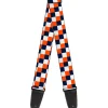 Guitar Strap - Checker Navy Orange White