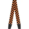 Guitar Strap - Checker Orange Blue