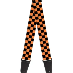 Guitar Strap - Checker Orange Blue