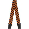 Guitar Strap - Checker Orange Dark Blue
