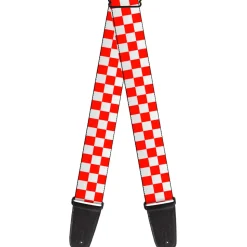 Guitar Strap - Checker Red White