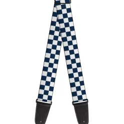 Guitar Strap - Checker Sapphire Blue White