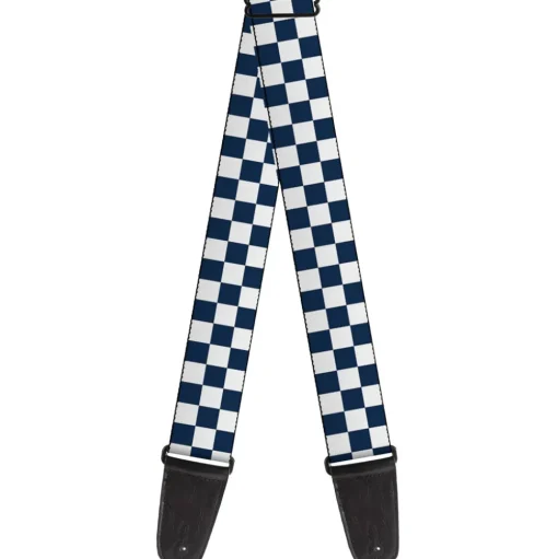 Guitar Strap - Checker Sapphire Blue White