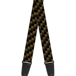 Guitar Strap - Checker Trio Tan Black Olive