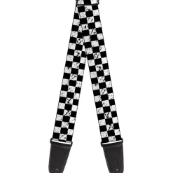 Guitar Strap - Checker Weathered2 Black White