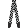 Guitar Strap - Checker Weathered Black White