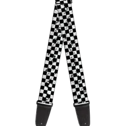 Guitar Strap - Checker Weathered Black White
