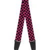 Guitar Strap - Checker Weathered Black Neon Pink