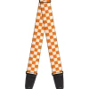 Guitar Strap - Checker White TN Orange