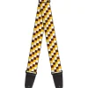 Guitar Strap - Checker White Gold Brown