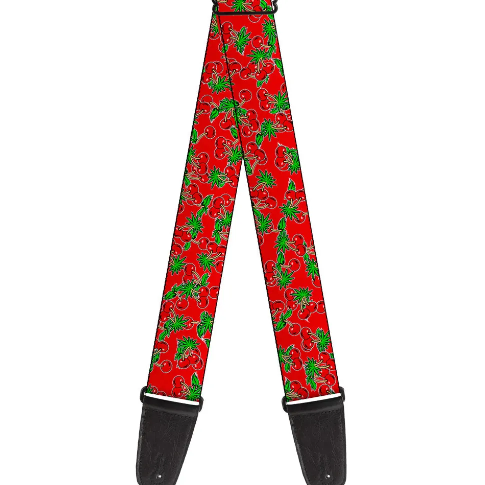 Guitar Strap - Cherries2 Scattered Red