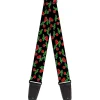 Guitar Strap - Cherries Scattered Black