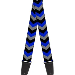 Guitar Strap - Chevron Blue Black Gray
