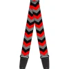 Guitar Strap - Chevron Red Black Gray