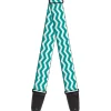Guitar Strap - Chevron Stripe White Teal