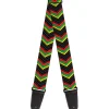 Guitar Strap - Chevron Weave Black Rasta
