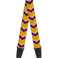 Guitar Strap - Chevron Weave Gold Purple White