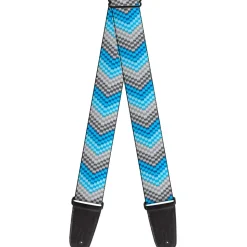 Guitar Strap - Chevron Weave Grays Blues
