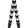 Guitar Strap - Chevron White Gray Black