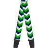 Guitar Strap - Chevron White Bright Green Navy