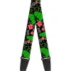 Guitar Strap - Christmas Collage Black White Green Red