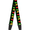 Guitar Strap - Christmas Lights Black Multi Color