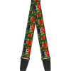 Guitar Strap - Christmas Nutcracker Polka Dots Greens Gold Red
