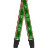 Guitar Strap - Christmas Stitch Moose Snowflakes Red Green