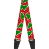 Guitar Strap - Christmas Trees Stars Red White Green