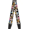 Guitar Strap - Classic Disney Character Faces Black