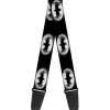 Guitar Strap - Cloudy Bat Signal Black White
