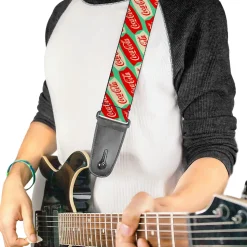 Guitar Strap - Coca-Cola Script Marquee Logo Green/Red/White