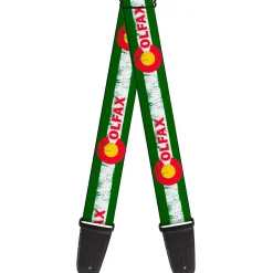 Guitar Strap - COLFAX Green Stripe Weathered