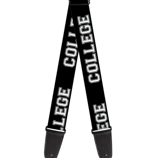 Guitar Strap - COLLEGE Black White