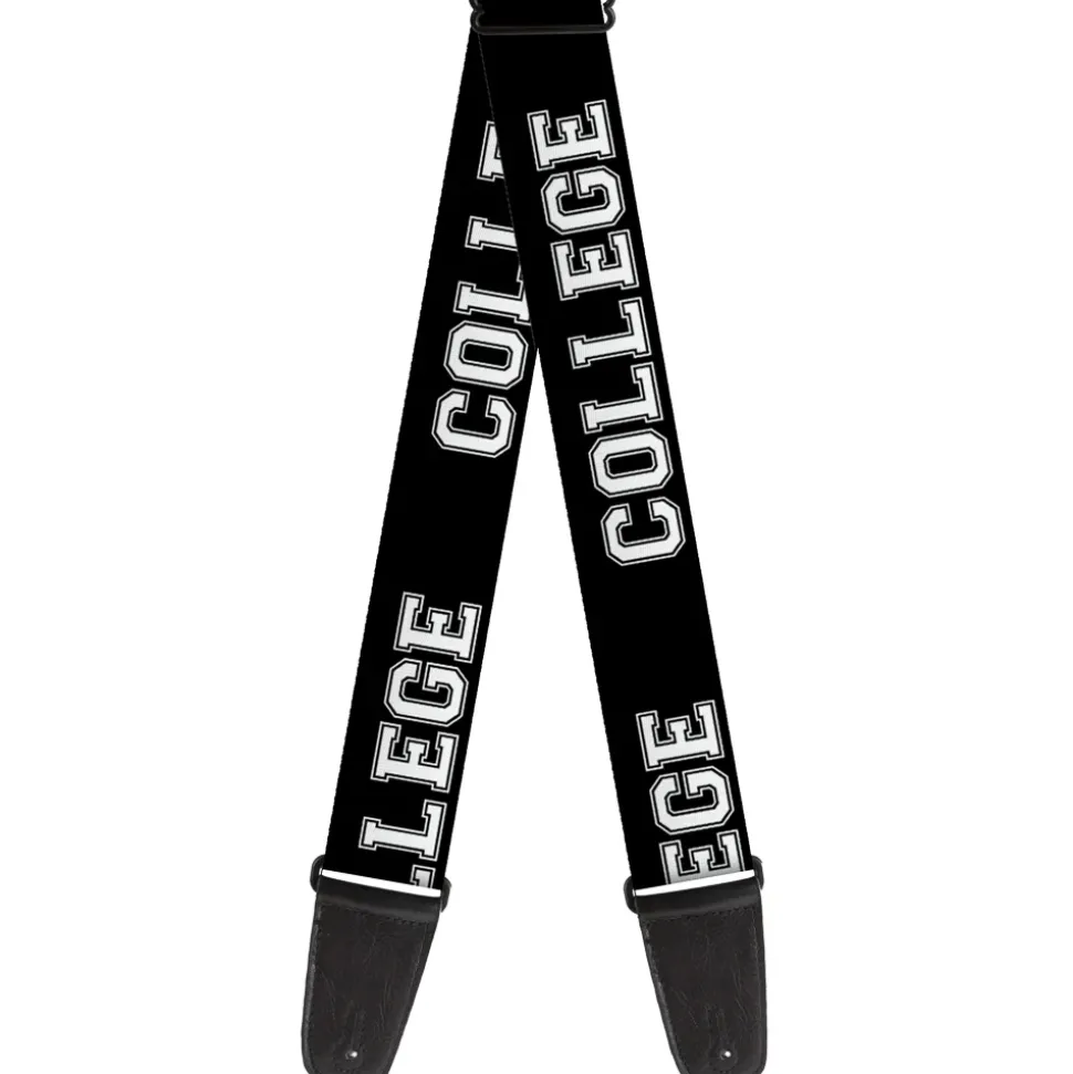 Guitar Strap - COLLEGE Black White