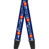 Guitar Strap - Colorado ASPEN Flag Snowy Mountains Weathered2 Blue White Red Yellows