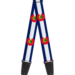 Guitar Strap - Colorado Flag Marijuana Leaf