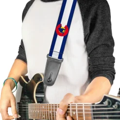Guitar Strap - Colorado Flag Snowboarder Blue White Red Yellow
