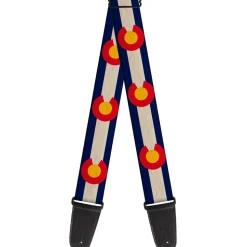 Guitar Strap - Colorado Flags2 Repeat Vintage2