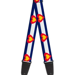 Guitar Strap - Colorado Heart Blue White Red Yellow