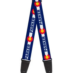 Guitar Strap - Colorado PARKER Flag Blue White Red Yellow