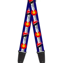 Guitar Strap - Colorado Skier1 Red Mountains