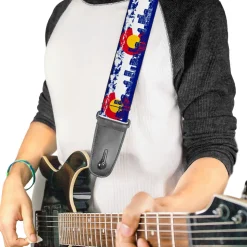 Guitar Strap - Colorado Skyline Mountains