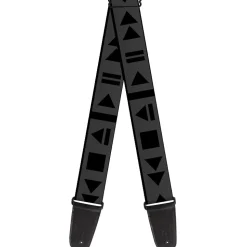Guitar Strap - Control Buttons Black Gray