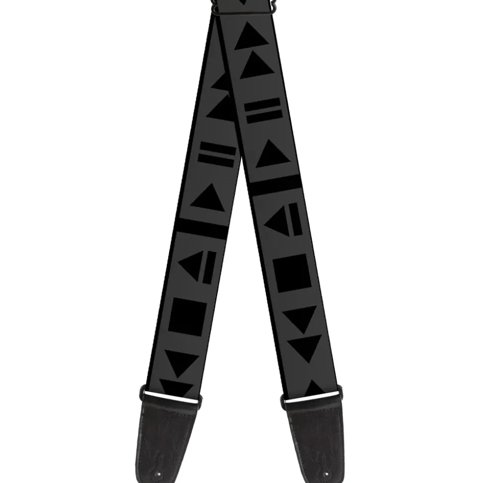 Guitar Strap - Control Buttons Black Gray