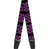 Guitar Strap - Corset Lace Up Black Fuchsia