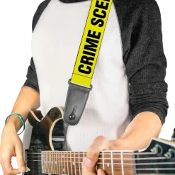 Guitar Strap - CRIME SCENE DO NOT CROSS Yellow Black