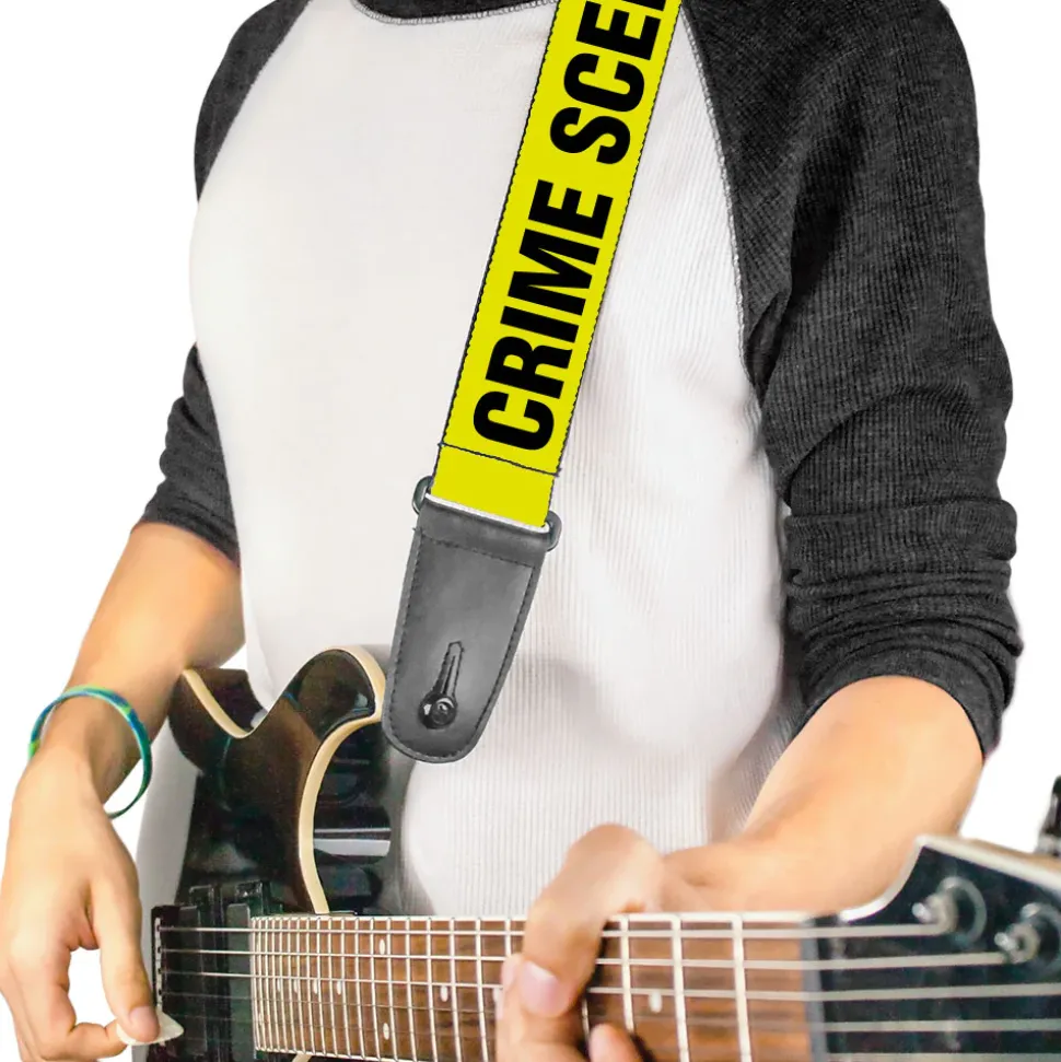 Guitar Strap - CRIME SCENE DO NOT CROSS Yellow Black