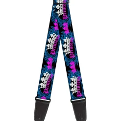 Guitar Strap - Crown Princess Oval Black Turquoise
