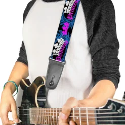 Guitar Strap - Crown Princess Oval Black Turquoise